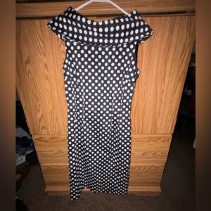 TAHARI black and white polkadot dress